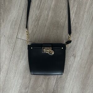 Calvin Klein Black Crossbody Bag with Gold Hardware
